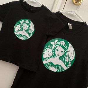 Mommy and Me Little Mermaid & Starbucks shirts